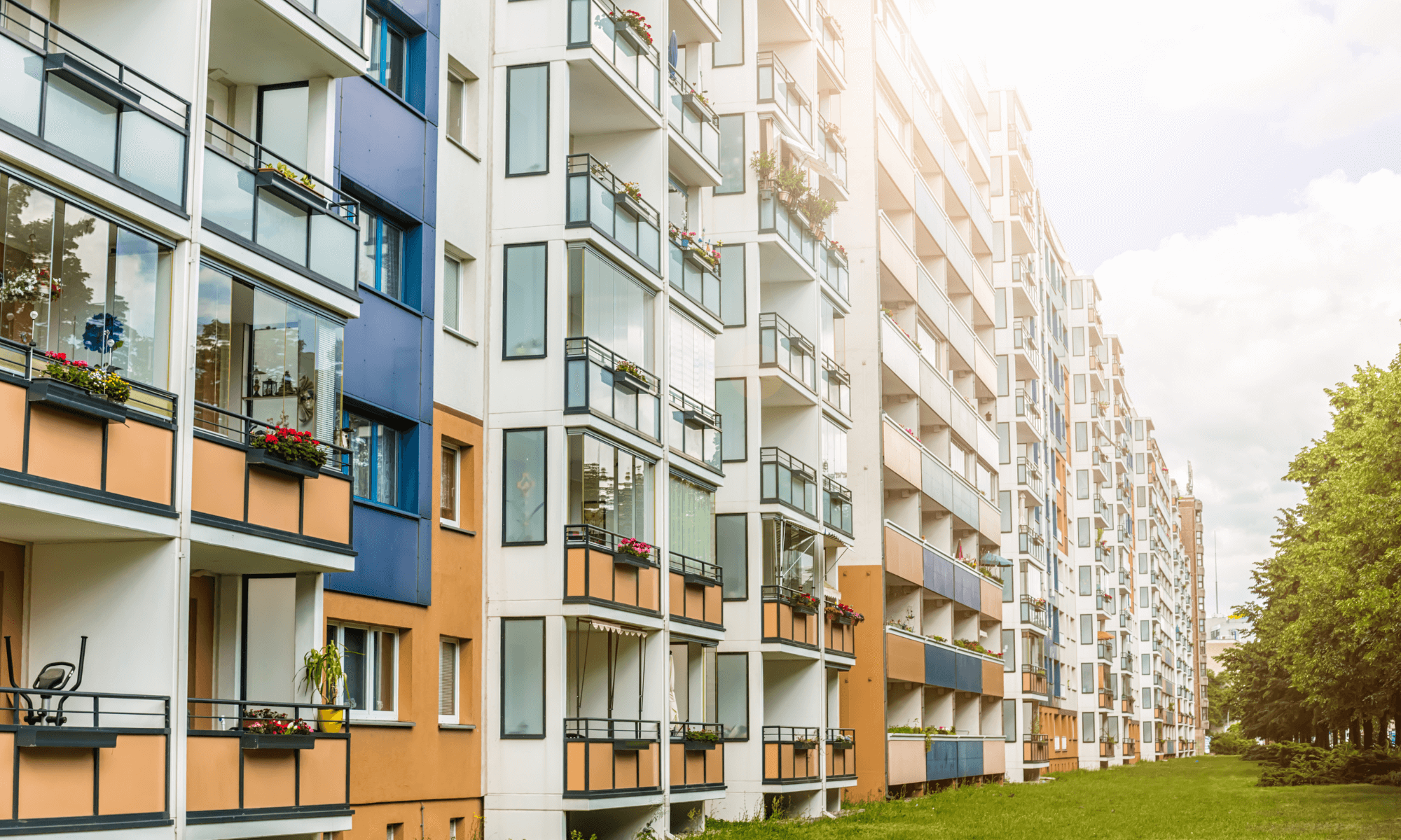 apartment building windows